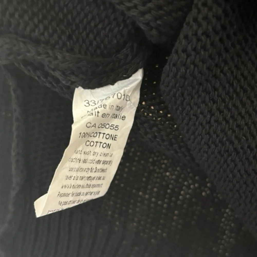 NWT M MADE IN ITALY 100% Cotton Black Sweater - Picture 4 of 6